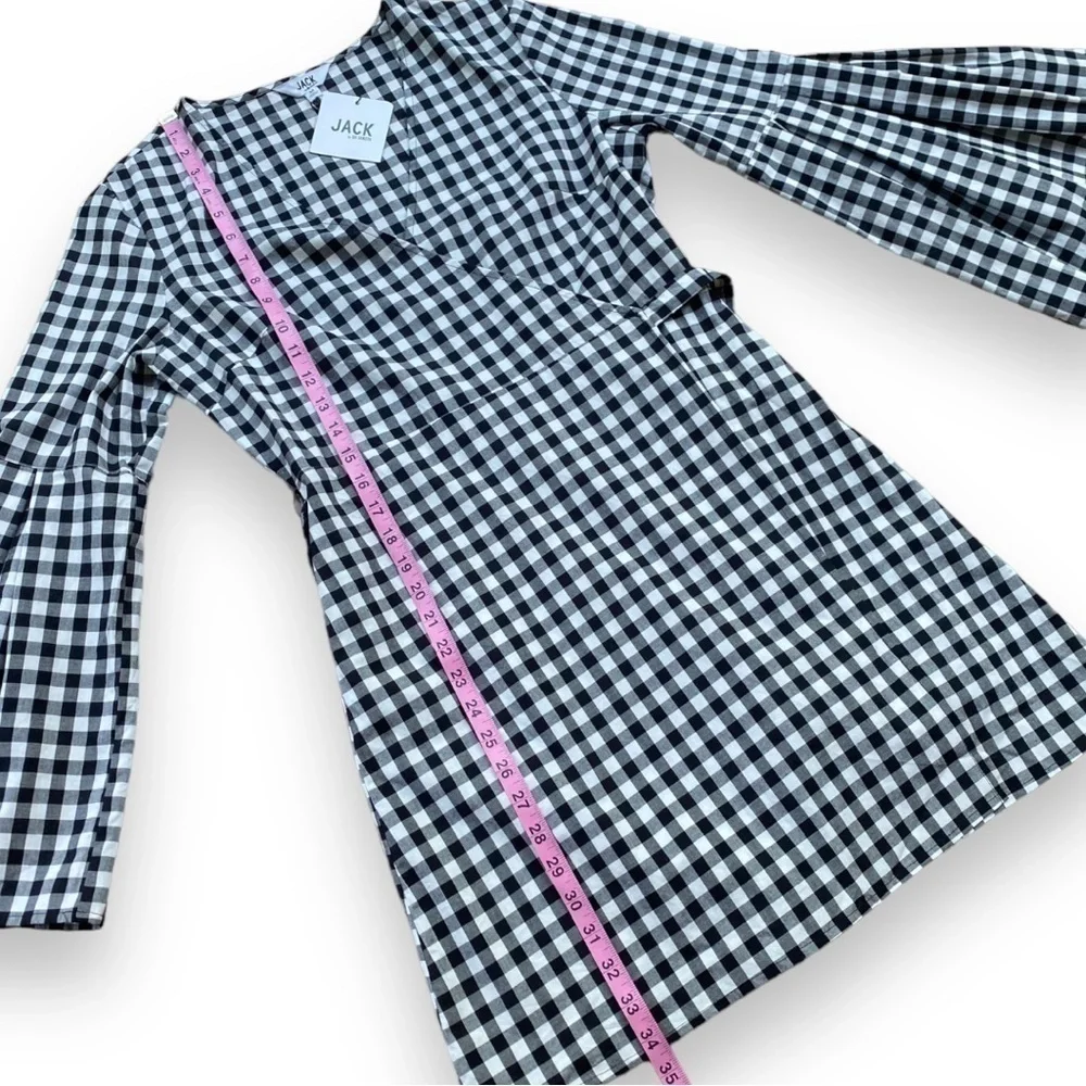 NEW Jack By BB Dakota Alter Ego Black and White Gingham Check Wrap Dress | M